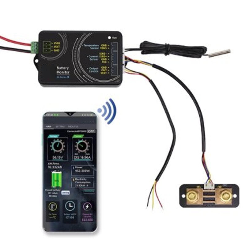 [Australia - AusPower] - Battery Monitor, Bluetooth Battery Capacity Tester, 100A 0‑120V Voltmeter Ammeter Testing Tool, Battery Multimeter for Measuring Volt Ampere, Power, Capacity, Time, Watt Hour 