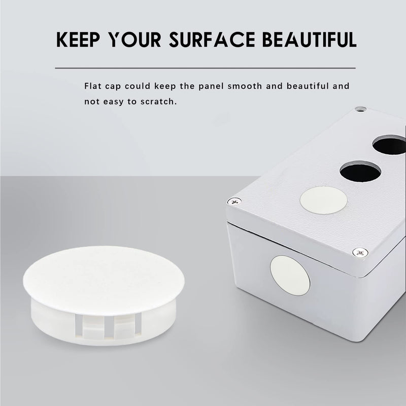 [Australia - AusPower] - 5/16"(8mm) White Plastic Plugs Snap in Locking Hole Panel Plugs Fastener Covers for Kitchen Cabinet Furniture Electric Boxes, Door Screw Hole Cover, Sheet Metal Tube Pipe Choke Plug, 70PCS 8mm(5/16") 