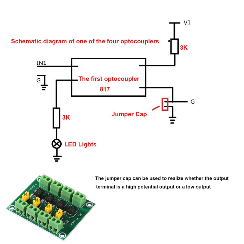 [Australia - AusPower] - 4PCS PC817 4-Channel Optocoupler Isolation Board Voltage Converter Adapter Module 3.6-30V Driver Photoelectric Isolated Module for Isolation Control and Voltage Conversion(4PCS 4Channel) 4PCS 4Channel 