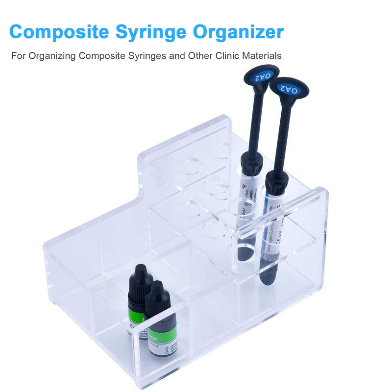 [Australia - AusPower] - ANNWAH Dental Composite Syringe Organizer, Multi-Function Dental Syringe Holder, Resin Adhesive Applicators Organizer, Acrylic Case for Medical Composite Resin Adhesive Syringes, Resin Rack(Medium) 