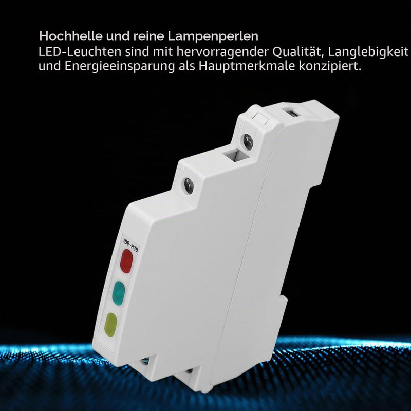 DIN Rail Indicator Light JD9-H3D Rail Indicator Light AC DC Red/Green/Yellow Lights up PC 20 MA For Displaying Telecommunication Electrical Signals