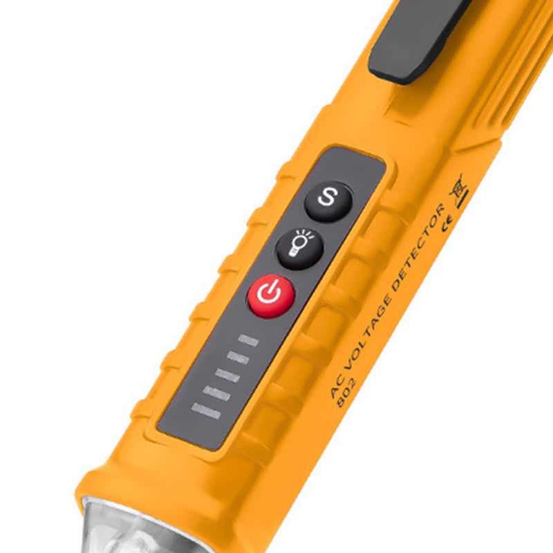 [Australia - AusPower] - AC Voltage Detector Non-Contact Digital Electrician Test Pen with LED Flashlight Sound Light Alarm for Circuit Testing 