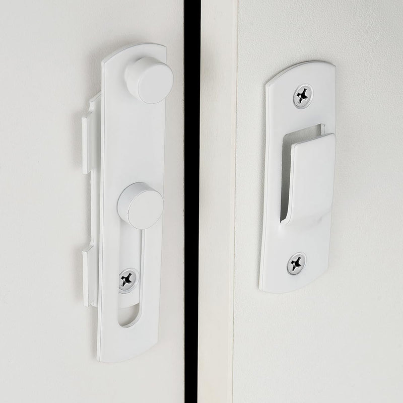 INIRET 10 Packs Barn Door Latches， White Stainless Steel barn gate flip Door Latch Bi-fold Door Lock,Sliding Door Antique Lock Gate Latches Wine Cabinet Closet Door Latches(White)