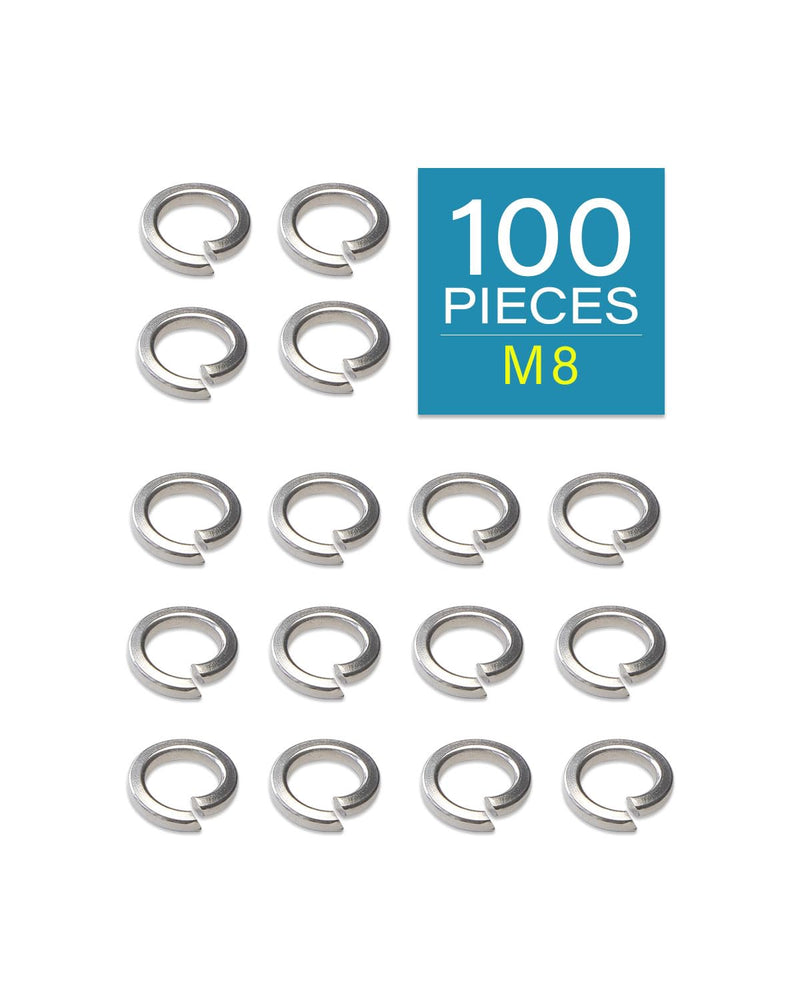 [Australia - AusPower] - M8 304 Stainless Steel Spring Lock Washers Pack of 100 M8 