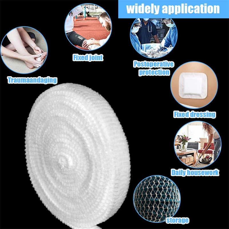[Australia - AusPower] - Tubular Bandage Elastic Net Bandages 7M Tubular Gauze Breathable Wound Dressing Wrap Retainer Stretch Bandage Support 