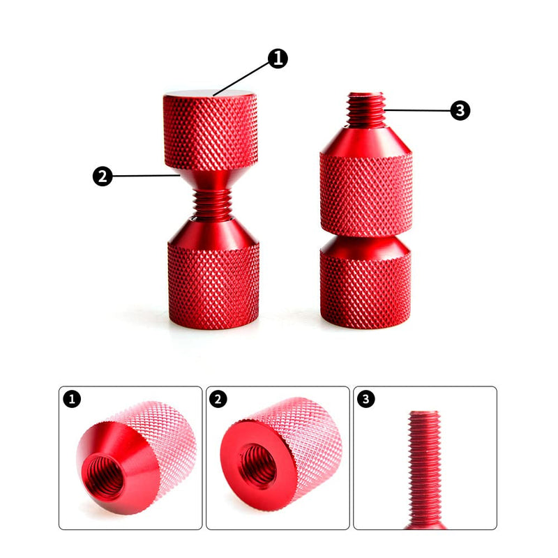 [Australia - AusPower] - 1-1/8" Two Hole Pins 6061 Aluminum Lightweight Construction 2 Hole Flange Alignment Pin with Anodized Oxide Red Finish 4Pcs 