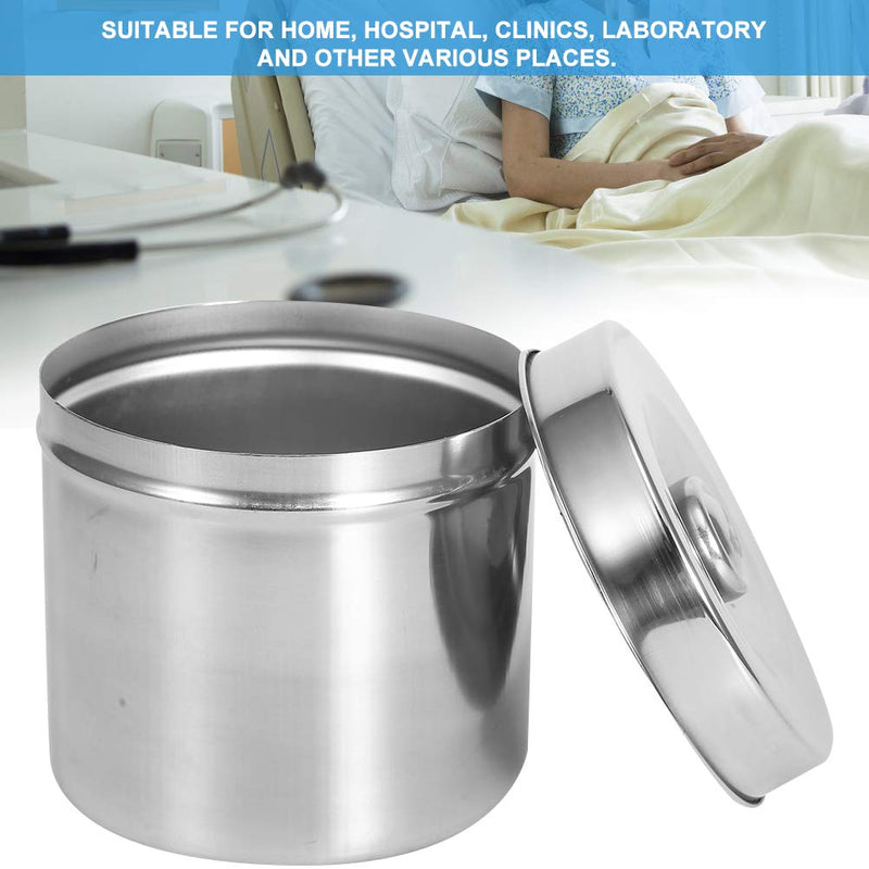 [Australia - AusPower] - Dental Supplies Dressing Cotton Box Iodophor Gauze Container Stainless Steel Storage Jar[12cm], Stainless Steel Ointment Jar Sundry JarsExamination Supplies-Consumables 