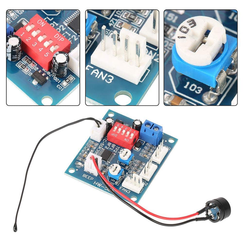 [Australia - AusPower] - Fdit DC 12V Four Wire Thermostat PWM Fan Speed Controller Governor Driver Module Temperature Relay for PC 