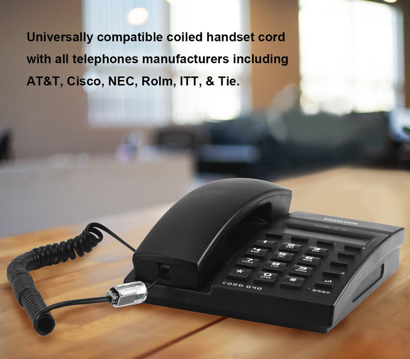 [Australia - AusPower] - Telephone Handset Cord Detangler 1 Set, 1 Pack 360 Degree Rotating/Anti-Tangle Landline Cable and 1 Pack Telephone Handset Cord 7.5 Foot Uncoiled (1.2 Foot Coiled) 7.5FT 