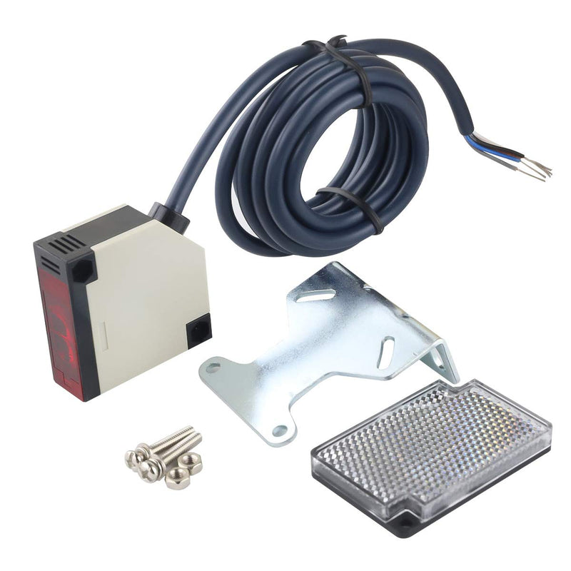 [Australia - AusPower] - Indoor Wall Mounted Photoelectric Beam Sensor E3JK-R4M1 12-240VDC 24-240VAC Retroreflective photoelectric Sensor Switch Proximity Switch 2M Cable Induction 3M 