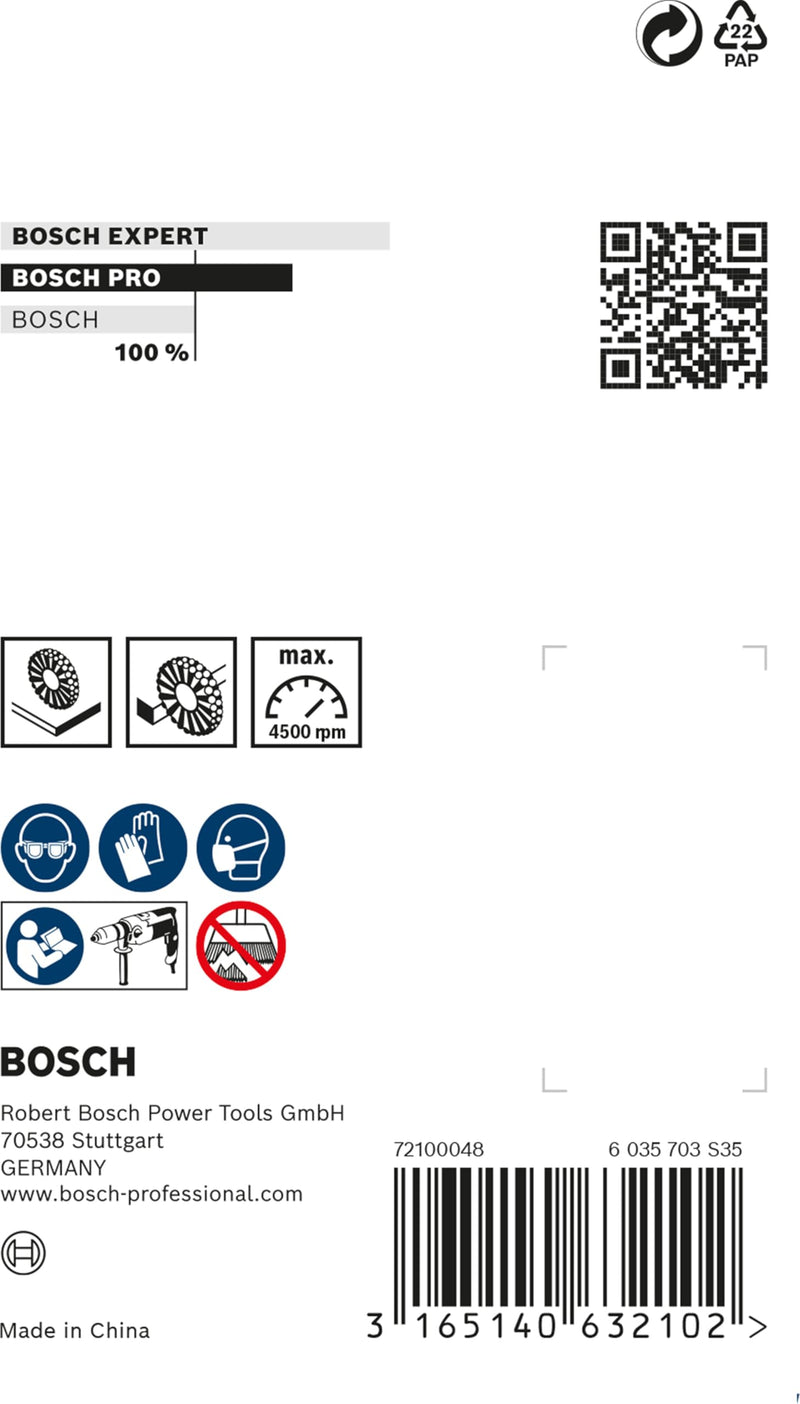 [Australia - AusPower] - Bosch 2608622130 Wire Wheel, Brass-Coated, Silver, 80 mm 