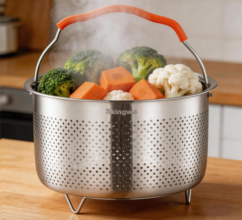Steamer Basket for Instant Pot 18/8 Stainless Steel Strainer Basket Pressure Cooker Accessories (6L) 6L