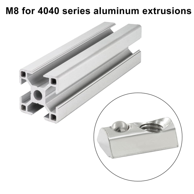 [Australia - AusPower] - Waziaqoc 12PCS 4040 Series M8 Half Round Roll in Spring T Nuts, T Slot Nut for t-Slot Aluminum Profile 