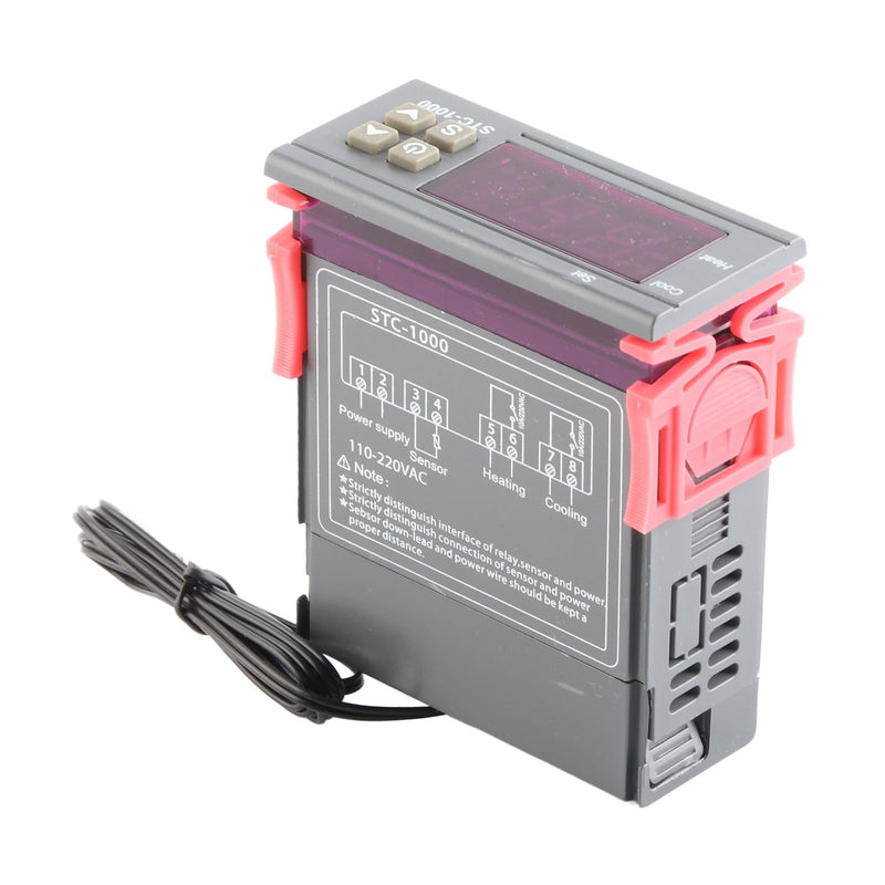 [Australia - AusPower] - All Purpose Digital Temperature Controller, Cooling and Heating Thermostat Digital Temperature Controller Thermostat Fahrenheit Thermostat with NTC Sensor for Homebrewing Brew Fermenter Fridge AC110~220V 