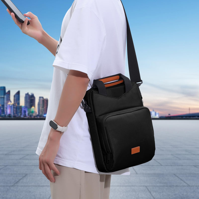 [Australia - AusPower] - 9-11 Inch Tablet Carrying Case with Shoulder Strap, Padded Travel Sleeve Bag for iPad Pro 11, iPad 10.9, iPad Air (5/4th Gen), Galaxy Tab S9/S8 (Black) Black 
