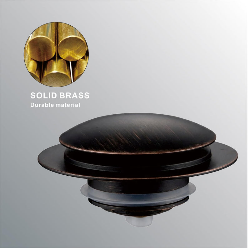 Oil Rubbed Bronze Bathtub Drain Stopper, Hidrop Universal Toe Touch Pop Up Bath Drain, Tip Toe Tub Drain Stopper Conversion Kit, Replaces Lift and Turn, Tip-Toe and Trip Lever Drains, EZ Install (ORB) Oil Rubbed Bronze