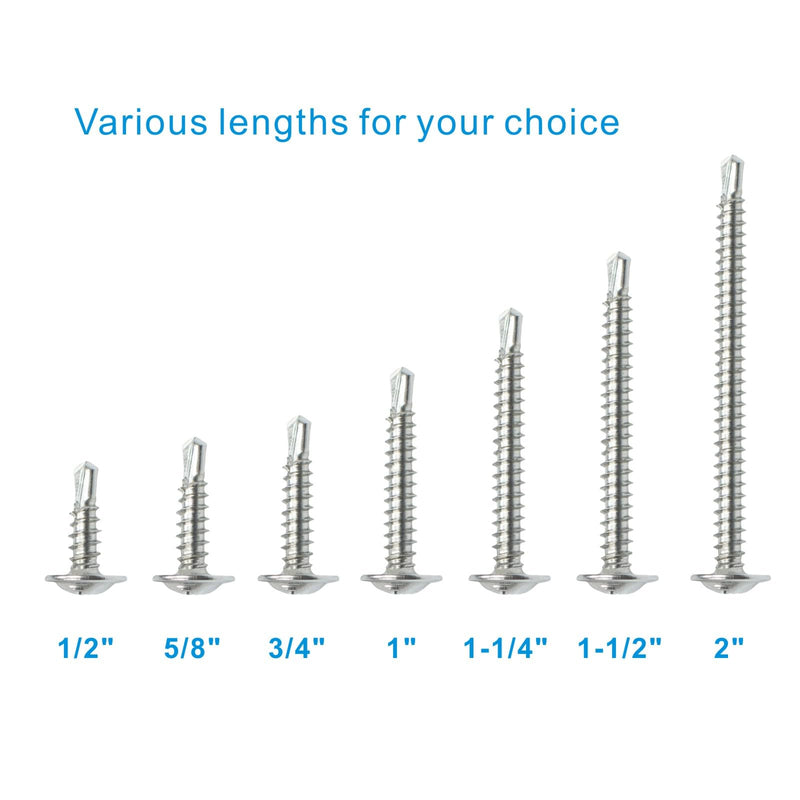 [Australia - AusPower] - #8 x 2" Sheet Metal Screws?410 Stainless Steel Modified Truss Head Fast Self Tapping Screws, Phillips Drive Self Drilling Screws for Metal Plastic & Wood (90 Pack) #8 x 2" - 90pcs 