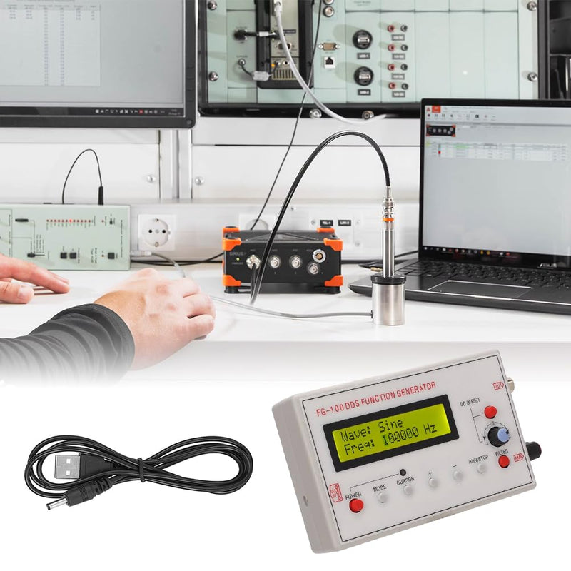 [Australia - AusPower] - 1HZ-500KHZ DDS Functional Signal Generator, Mini Function Low Frequency Signals Generators Sine Triangle Square Sawtooth Waveform Ideal for Oscilloscope Calibration Audio Testing Stress Relief 