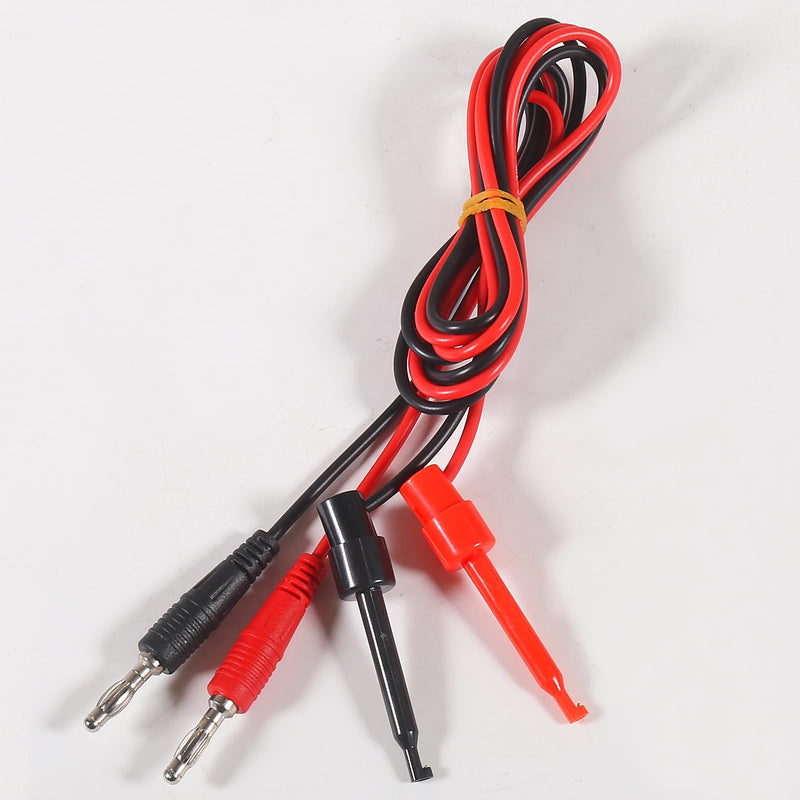 [Australia - AusPower] - 3 Pairs 4mm Banana Plug to Test Hook Clip Test Lead 22AWG Multimeter Electrical Test Jumper Wire 1m/39.37inch (3 Red+3 Black) Banana to Test Hook Clip 