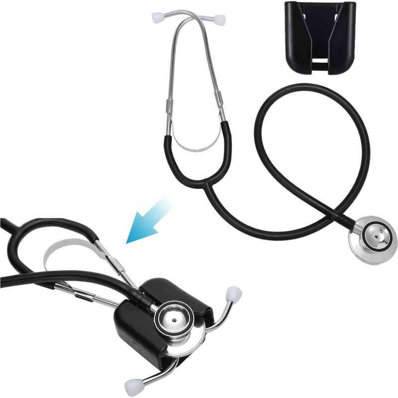 [Australia - AusPower] - BBTO 3 Pcs Stethoscope Holder Clip Plastic Nursing Waist Belt Lightweight Portable Stethoscope Holster Hip Holder for Physician Doctor Nurse No More Neck Carrying Loss Misplacement(Black) Black 