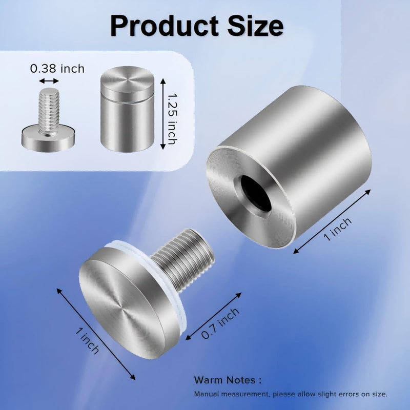 [Australia - AusPower] - Standoff Screws for Acrylic, Glass & White Board - Stainless Steel, 4 x 1 x 1 in 