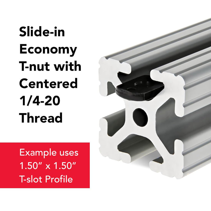 [Australia - AusPower] - 8020, 3286, 15 Series Steel 1/4-20 Centered Slide in Economy T Nuts Hardware Nuts for 80/20 1.5" Aluminum Extrusions (25 Pack) 25 