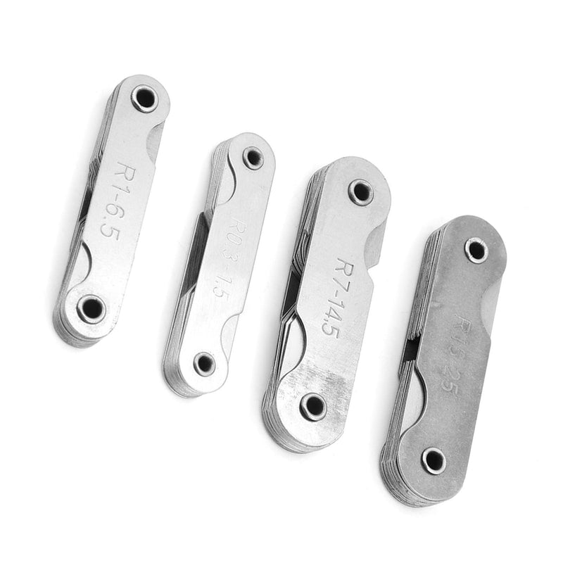 [Australia - AusPower] - 4 Pieces Stainless Steel Radius Fillet Portable Concave Convex Measuring Tool R0.3-1.5 / R1-6.5 / R7-14.5 / R15-25 