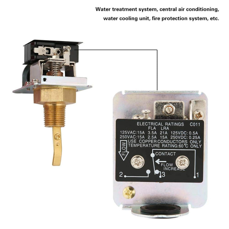 HFS-15 1/2" 6-380V Target Water Treatment Water Paddle Switch, Adjustable Liquid 220VAC, 15A