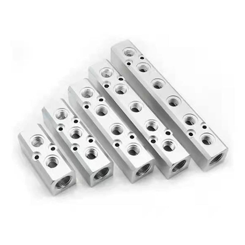 [Australia - AusPower] - 5 Way Pneumatic Manifold Air Distribution Block, G1/2 Supply Port, G1/4-Inch Output Port,Pneumatic Air Compressor Manifold Fitting，Aluminum Alloy，Medium Flow （30x30mm） 5 Way 7 Port 30x30mm 