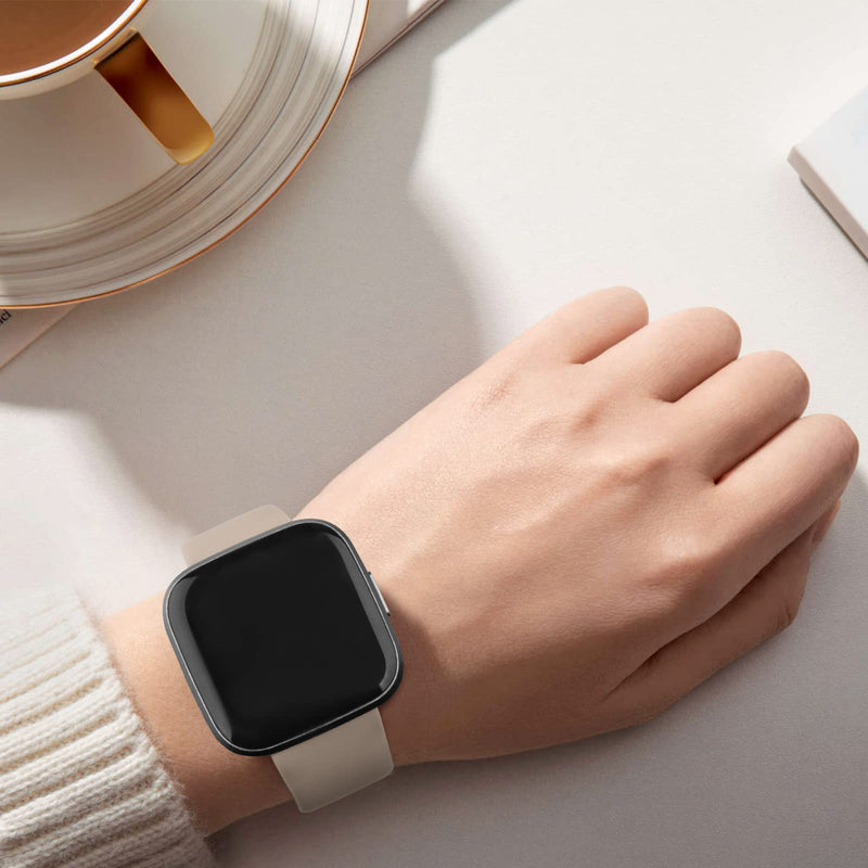 [Australia - AusPower] - Vancle Silicone Bands Compatible with fitbit versa 2 watch bands women men, Soft Breathable Sport Replacement Wristbands for Fitbit Versa 2 / Fitbit Versa/Versa Lite/Versa SE Milk Tea 