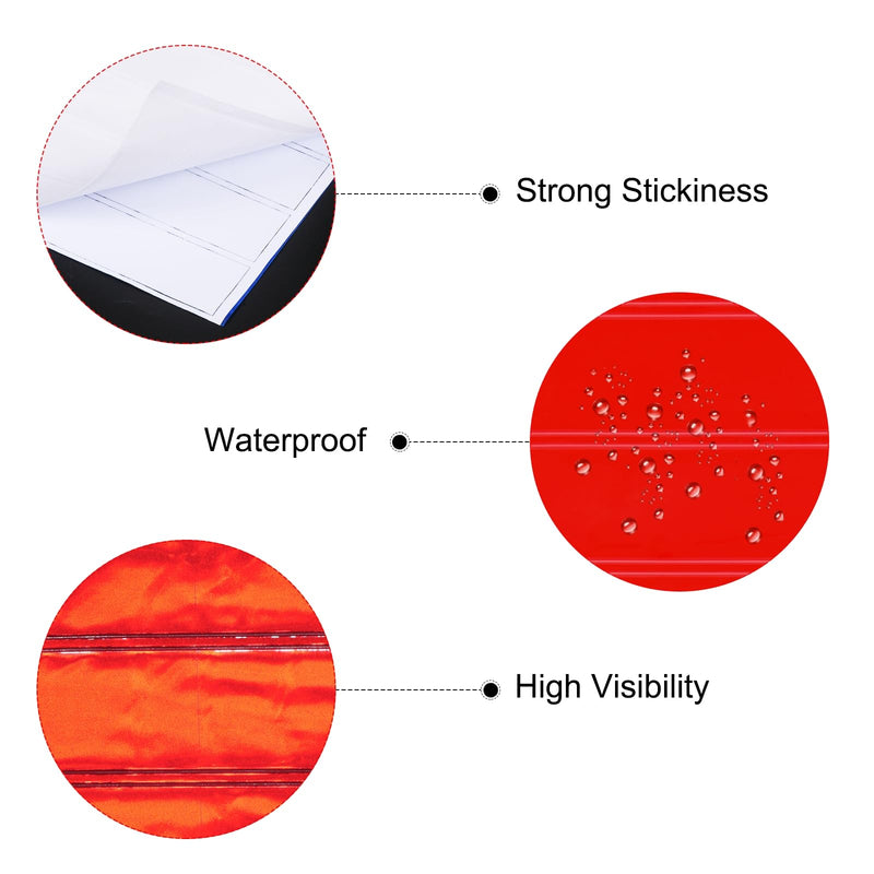 PATIKIL 4.5 x 1 Inch Safety Reflective Stickers, 25Pcs Adhesive Night Warning Sticker Waterproof Reflector Tape Strip for Helmet Hard Hat Clothing, Red Bright Red