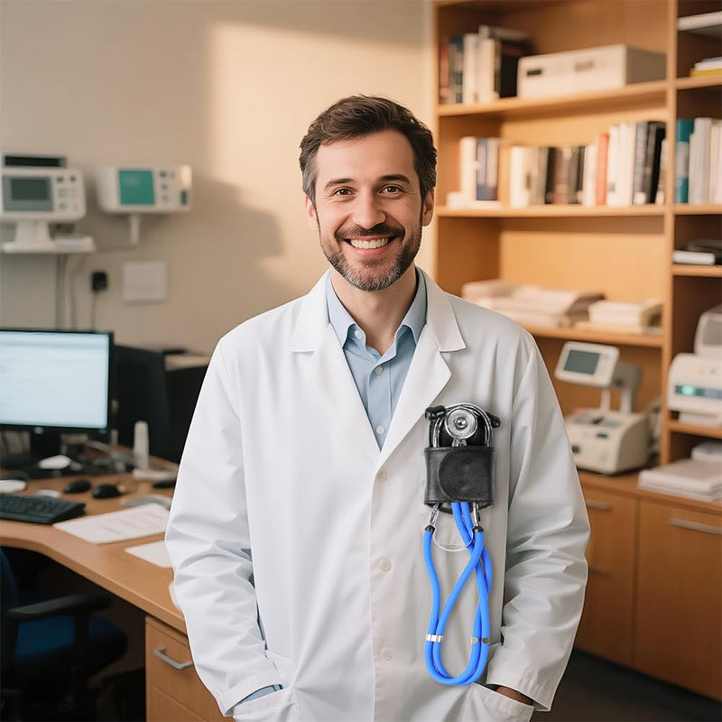[Australia - AusPower] - Stethoscope Holder, Premium Full-Grain Nappa Leather, Strong Magnetic Clip for Secure & Easy Access, Nurse & Doctor Essential 
