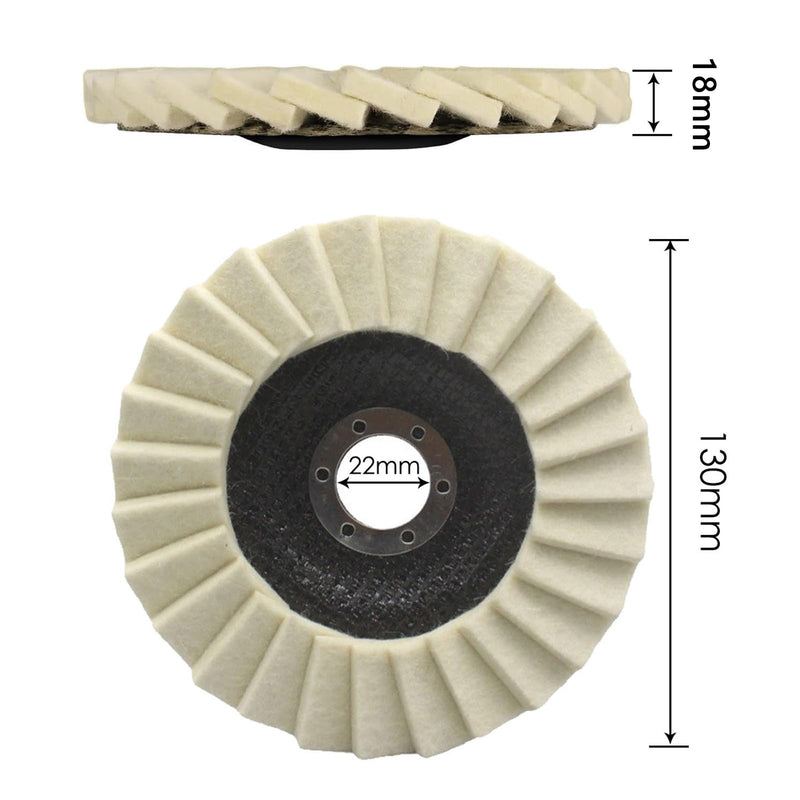 [Australia - AusPower] - Pack of 6 Polishing Discs 125 mm x 22.2 mm, Polishing Disc, Buffing Disc, Flex Polishing Disc, Polishing Discs for Angle Grinders, for Sanding and Polishing Paint, Wood, Plastic 