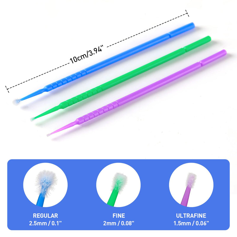 [Australia - AusPower] - JMU 400pcs Dental Micro Applicators Brushes Fine, Disposable Microswabs 2.0mm 400 