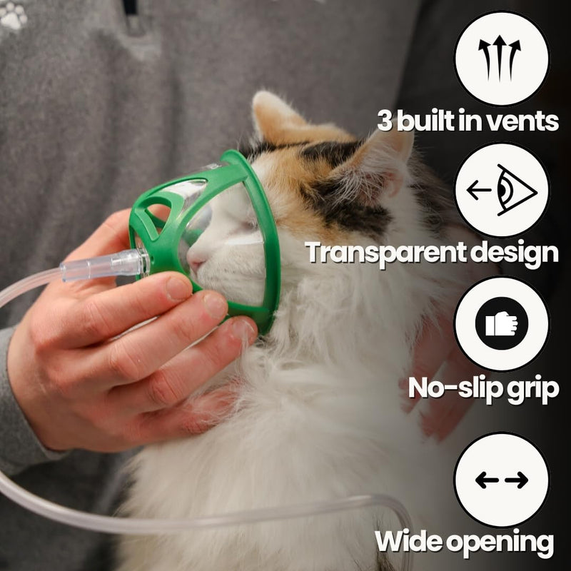 PureVent Pet Oxygen Mask - Dogs, Cats, and Other Pets - with 6 Feet of Oxygen Tubing - Used by Veterinarians… Small - for Cats, Kittens, & Puppies