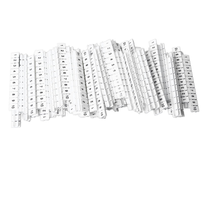 100PCS Terminal Marker Strip Blocks Labels MarkingHeat Nylon Terminal Blocks LabelsMarkers Bar Clear Visible Numbered Assembly