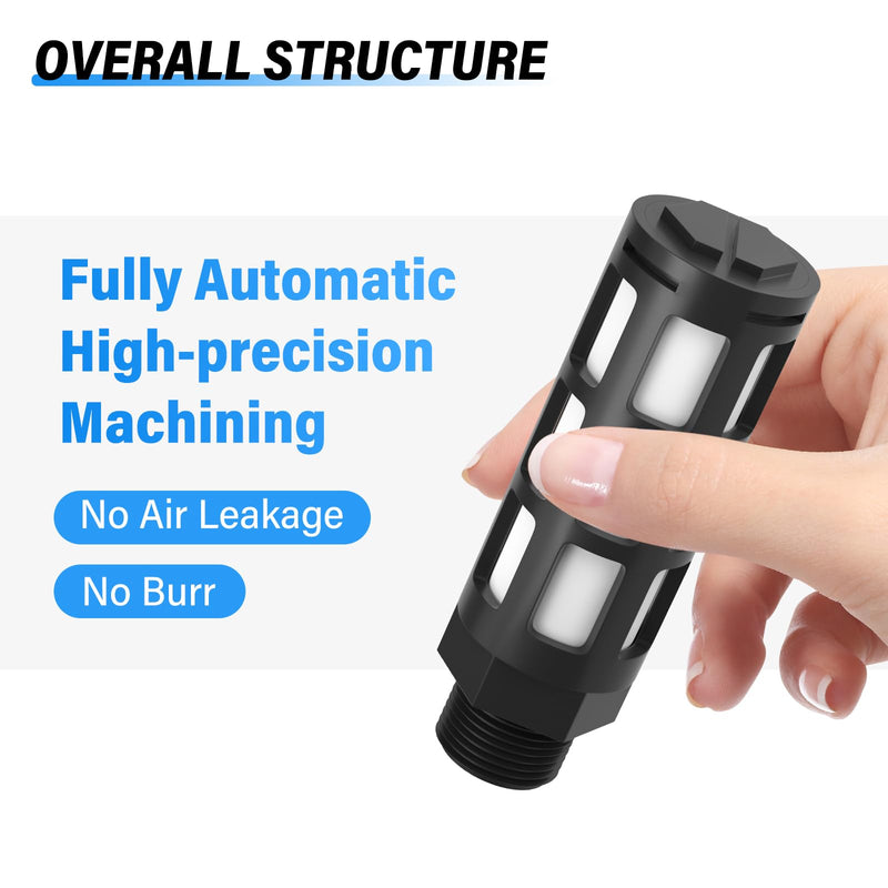 [Australia - AusPower] - TAILONZ PNEUMATIC 1/4 Inch NPT Pneumatic Plastic Muffler Solenoid Valve Muffler Element Air Compressor Exhaust Silencer Muffler Fitting (Pack of 5) 