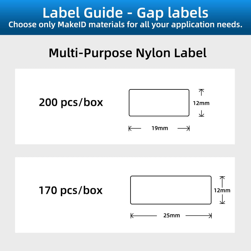 [Australia - AusPower] - MakeID Multi-Purpose Nylon Labels with Ribbon for P31 Industrial Label Maker - Versatile Continuous Labels for Wire Marking, General ID, Laboratory, and DataCom, 0.94" W, 19.68ft/Roll 0.94"(24mm) 