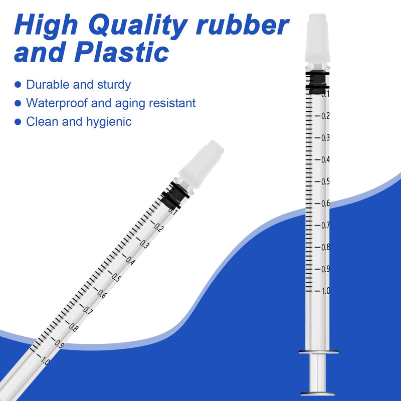 [Australia - AusPower] - Pack of 20 Syringes 1 ml Syringes Colostrum Syringe Colostrum Collector Plastic Syringes with Caps Without Needle for Refilling and Measuring Liquids Scientific Laboratories Animal Feeding White 