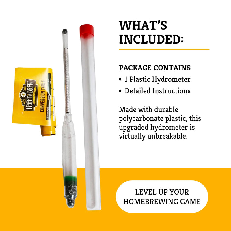 [Australia - AusPower] - Craft A Brew - Polycarbonate Hydrometer - Triple Scale - Measures Potential Alcohol Content & Density of Sugar - Durable & Built to Last - Specific Gravity, Potential ABV, & Brix Standard 