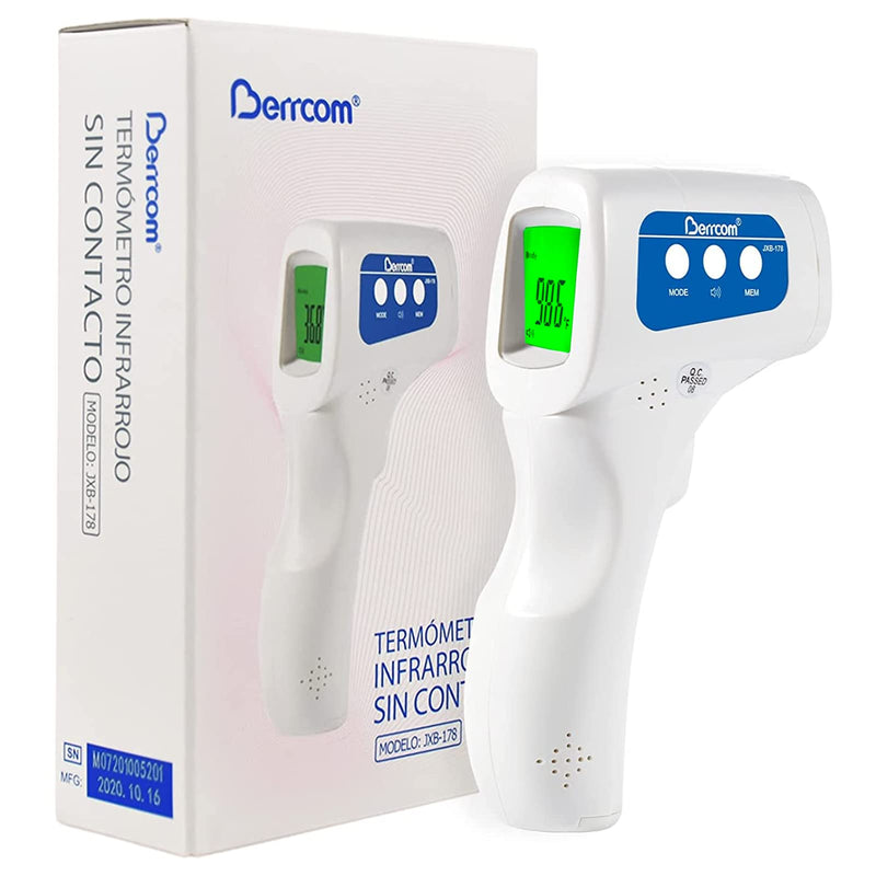 [Australia - AusPower] - Value Bundle with Berrcom Digital Thermometer DT008 and Berrcom Non Contact Infrared Thermometer for Adults and Kids JXB178 