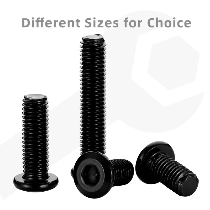 [Australia - AusPower] - M5 x 10mm Socket Cap Allen Bolts, Flat Round Head Socket Cap Screws, Furniture Screws, Carbon Steel, Full Thread, Black Oxide Finish, 30 PCS M5 x 10mm 