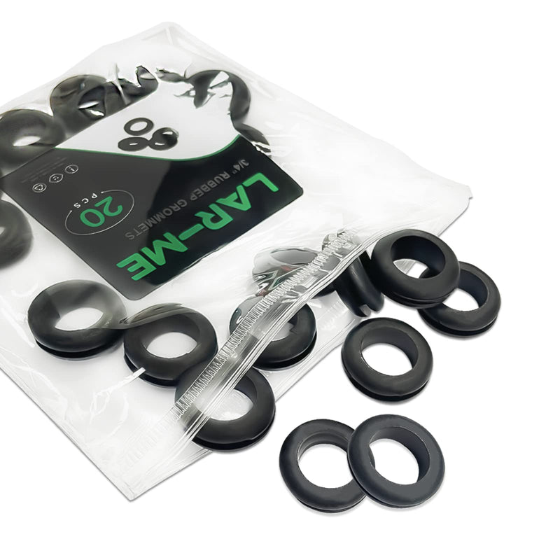 [Australia - AusPower] - 3/4 Inch Rubber Grommets, 5/8" ID, 20PCS Rubber Grommets for Wiring, Rubber Hole Grommet for Wires, Cables, Plugs, Automotive 3/4" - 20PCS 