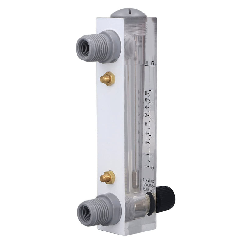 [Australia - AusPower] - 0.5-5GPM Panel Type Water Meter Adjustable Liquid Flowmeter ZG1/2in Male Thread ZG1/4in Female Thread Water Meter 