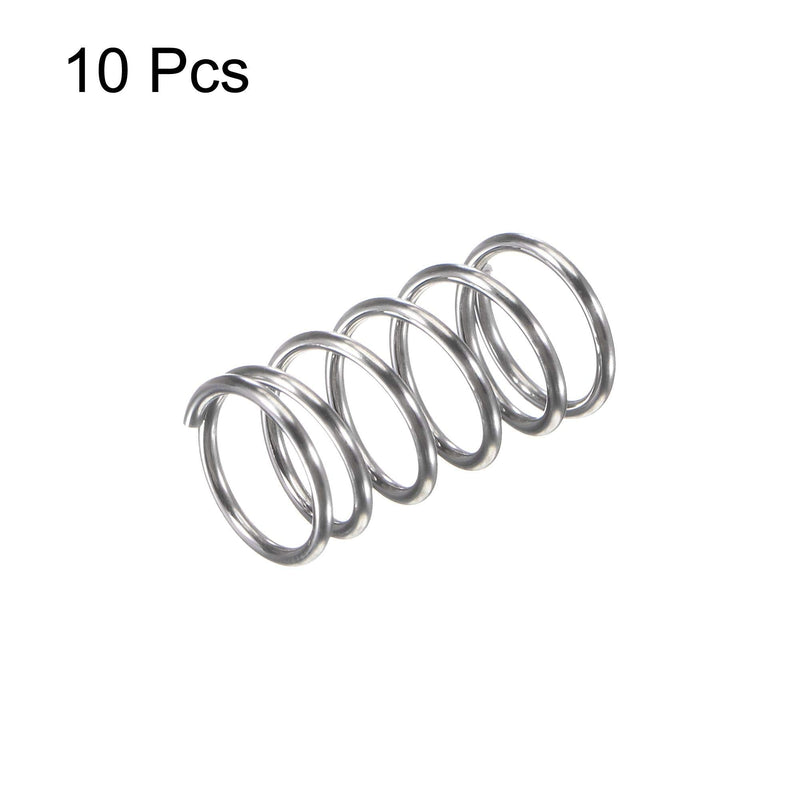 [Australia - AusPower] - uxcell Compression Spring,304 Stainless Steel,8mm OD,0.8mm Wire Size,9mm Compressed Length,15mm Free Length,11.8N Load Capacity for Home Projects, Silver Tone,10pcs 15mm 