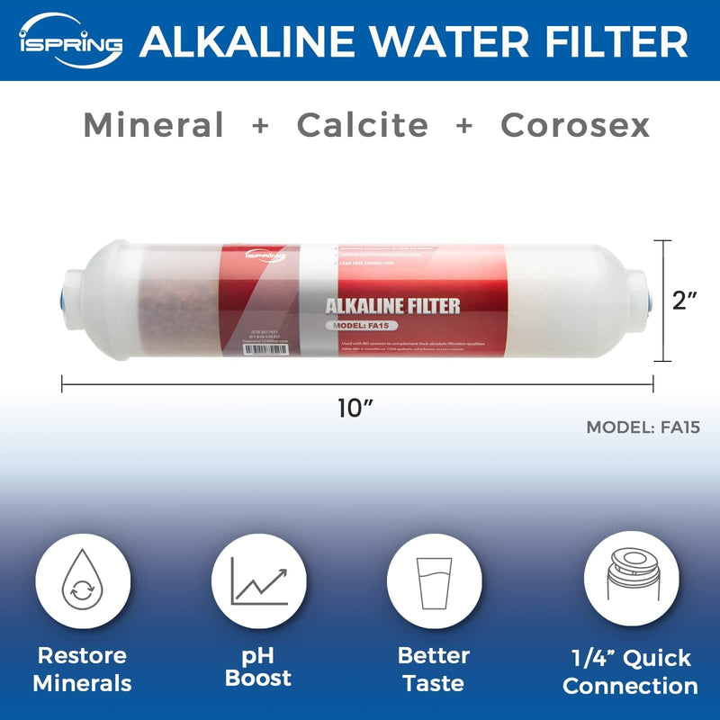 [Australia - AusPower] - iSpring FA15 10 inch inline 2 Layer Alkaline Replacement Filter Cartridge with Calcite and Mineral balls AK Water Filter Replacement 