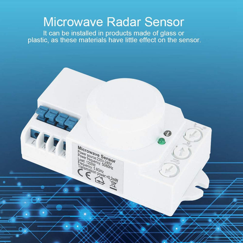 [Australia - AusPower] - 5.8GHz Microwave Sensor Switch Lighting Sensor Body Motion Car Detector Light Switch AC 220V-240V SK-805 