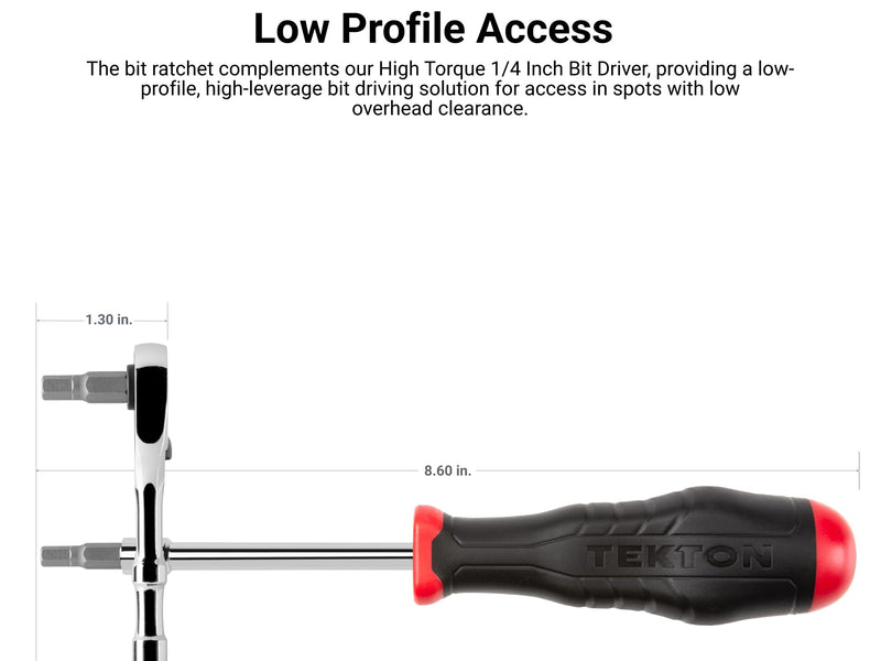 [Australia - AusPower] - TEKTON 1/4 Inch Drive x 4-1/2 Inch Bit Ratchet | SRH71004 