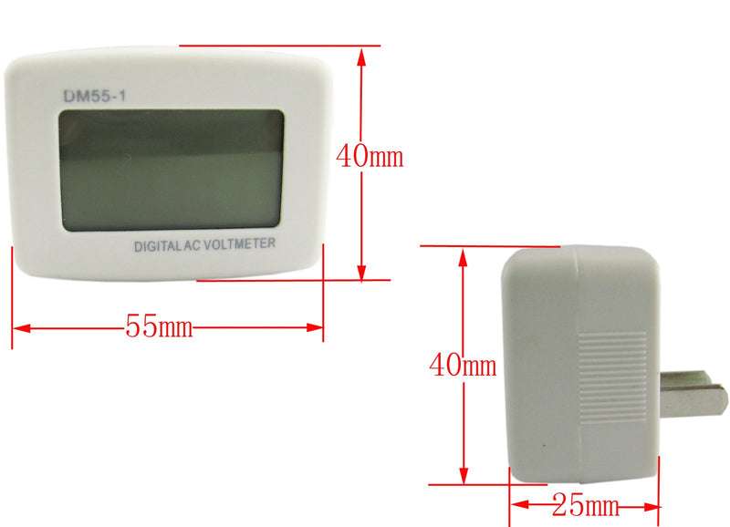 [Australia - AusPower] - LCD Digital Voltmeter, Flat US Plug in Voltmeter Volt Panel Meter AC 80-300V, Voltage Tester 110V 220V, Voltage Measuring Monitor, Gauge Household Power Amp Meter 