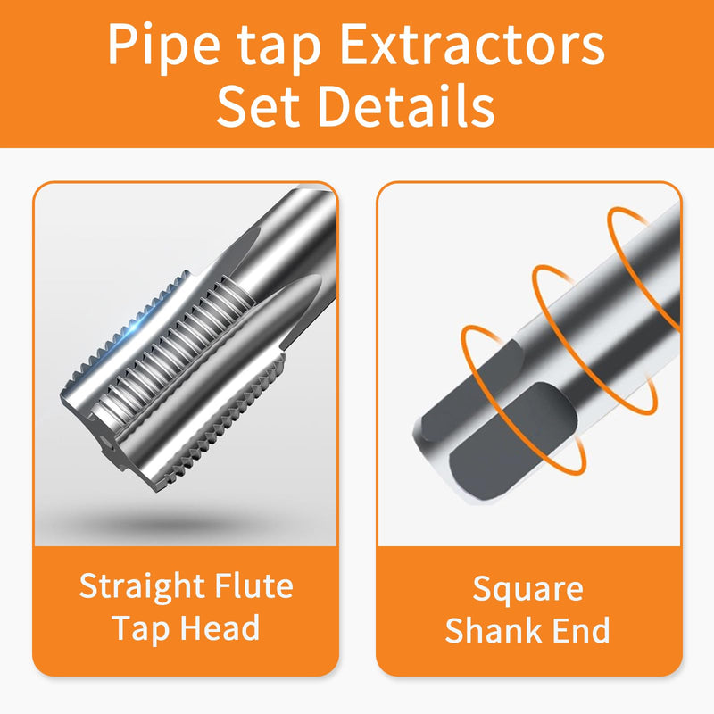 [Australia - AusPower] - 5-Piece NPT Pipe Tap Set, Precision Carbon Steel NPT Tap Set for Clean Accurate Threads, 3/4", 1/2", 3/8", 1/4", 1/8" NPT Tap, Perfect for Plumbers Mechanics DIYers, with Durable Plastic Case 5 Piece NPT Tap 